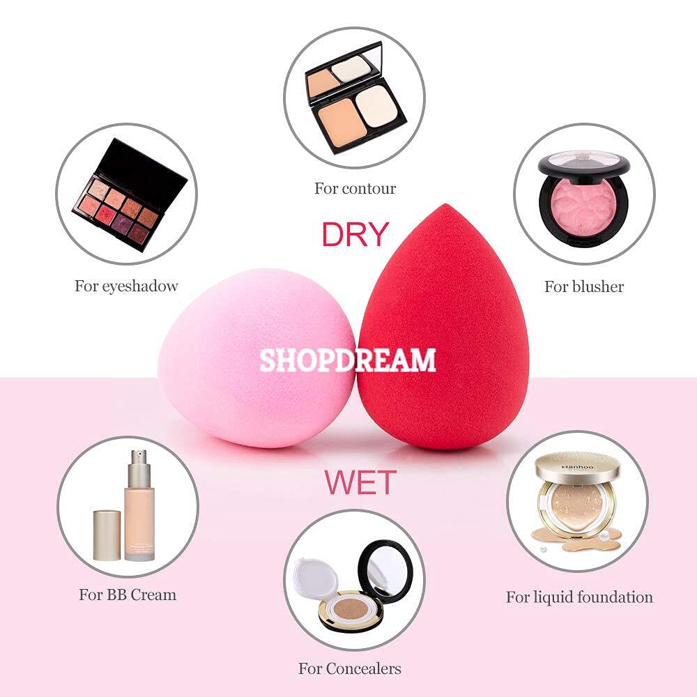 Picture of 3pcs Professional Makeup Sponge ,Makeup Beauty Sponge ,Beauty Blender Puff Sponge for Powder, foundation Cleaner Puff , Pink Face Sponge Puff ! Multi color (Pack-3)