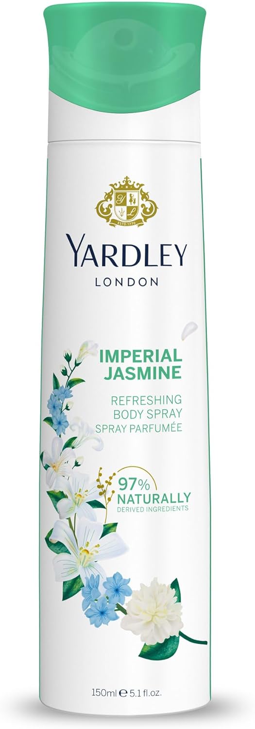 Picture of Yardley London Imperial Jasmine Body Spray For Women, Floral Scent With Jasmine and Orange Blossom Fragrance, 150ml