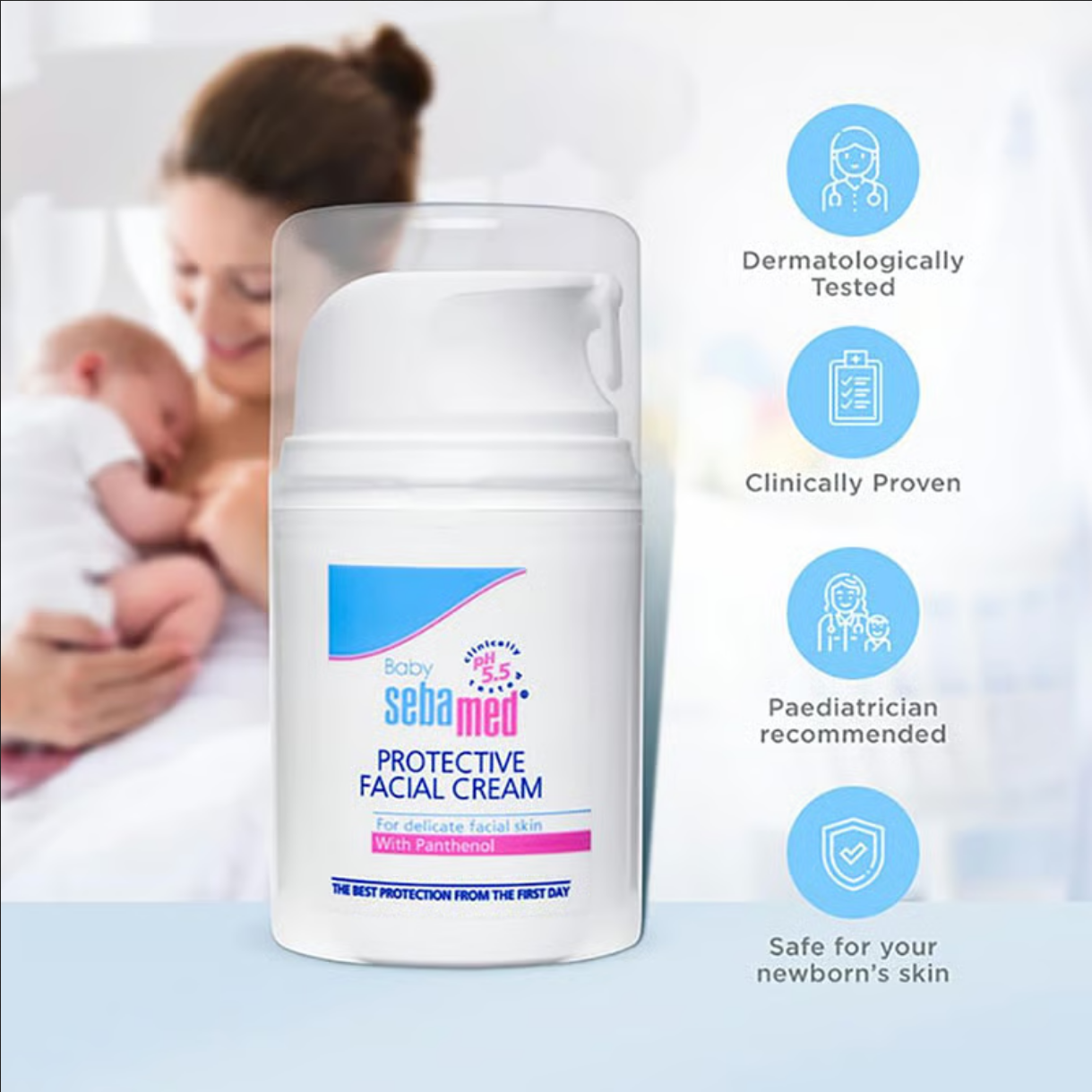 Picture of Sebamed Baby Protective Facial Cream With Panthenol For Delicate Facial Skin 50ml