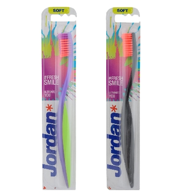 Picture of (Soft, Pack of 2) Jordan Toothbrush Ultimate You BPA-free Gentle to Teeth and Gems Tooth-brush (Random Colour) (Soft, Pack of 2)