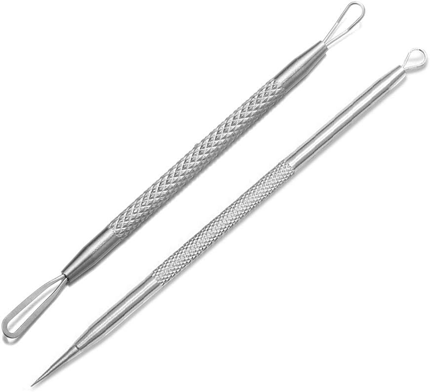 Picture of Blackhead Remover, 2 PCS Pimple Popper ，Stainless Steel Pimple Extractor Blackhead Removal Tool Risk Free Treatment for Blemish,Whitehead Popping