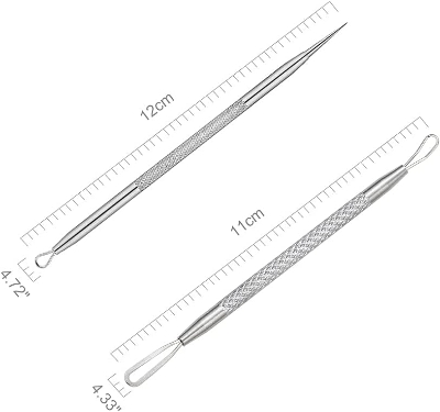 Picture of Blackhead Remover, 2 PCS Pimple Popper ，Stainless Steel Pimple Extractor Blackhead Removal Tool Risk Free Treatment for Blemish,Whitehead Popping