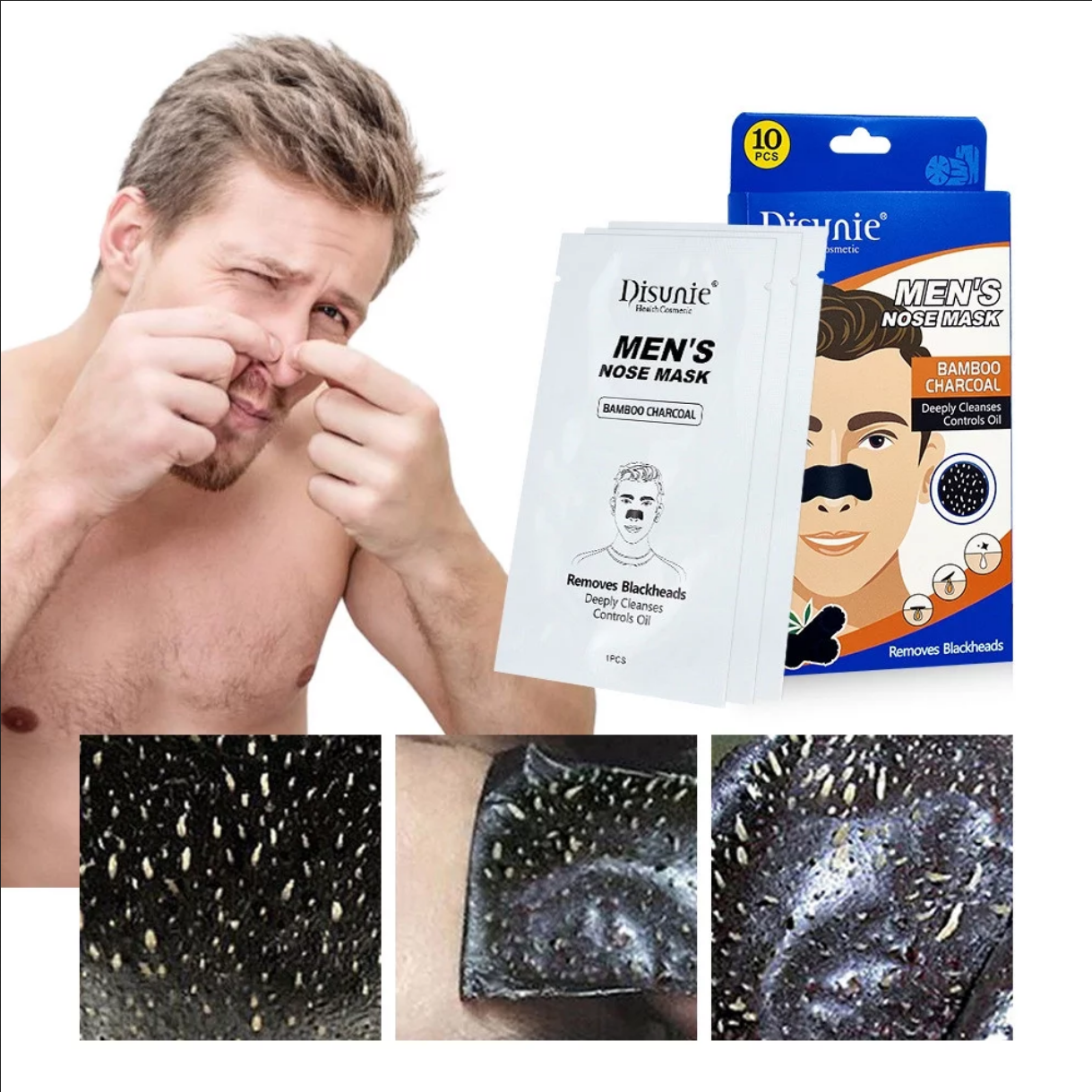 Picture of Nose Mask Deep Cleansing Blackhead Removal Strips For Nose Skin Pores Shrinking Patch Nose Mask 10pcs