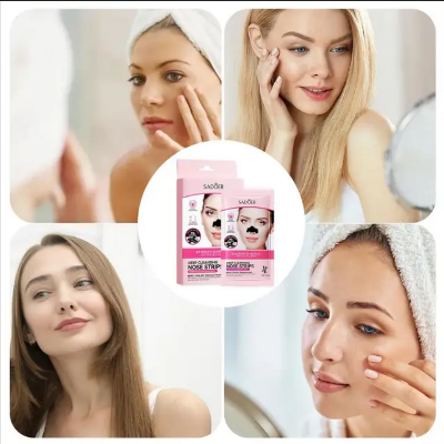 Picture of Nose Strips Charcoal Nose Pore Patch Face Strips 6pcs Deep Cleansing Nose Bamboo Charcoal Patches Blackheads Reducing Patches