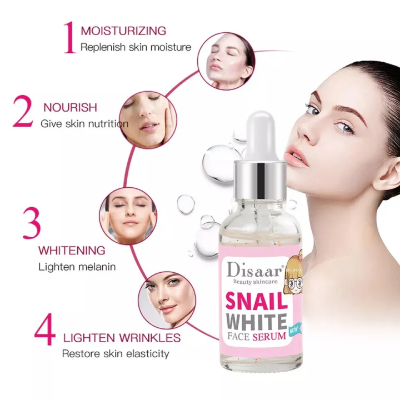 Picture of Original DISAAR Snail White Face Serum(30ml) Organic Whitening Anti-Ageing Nourishing Skin Serum Face Moisturizing Anti-Wrinkle Anti-Aging Whitening Essence Face Cream Brighten Skin Tone