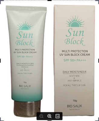 Picture of Bio Salix Multi Protection UV Sun Block Cream SPF 50+ PA+++ Sunblock Cream - (70g)