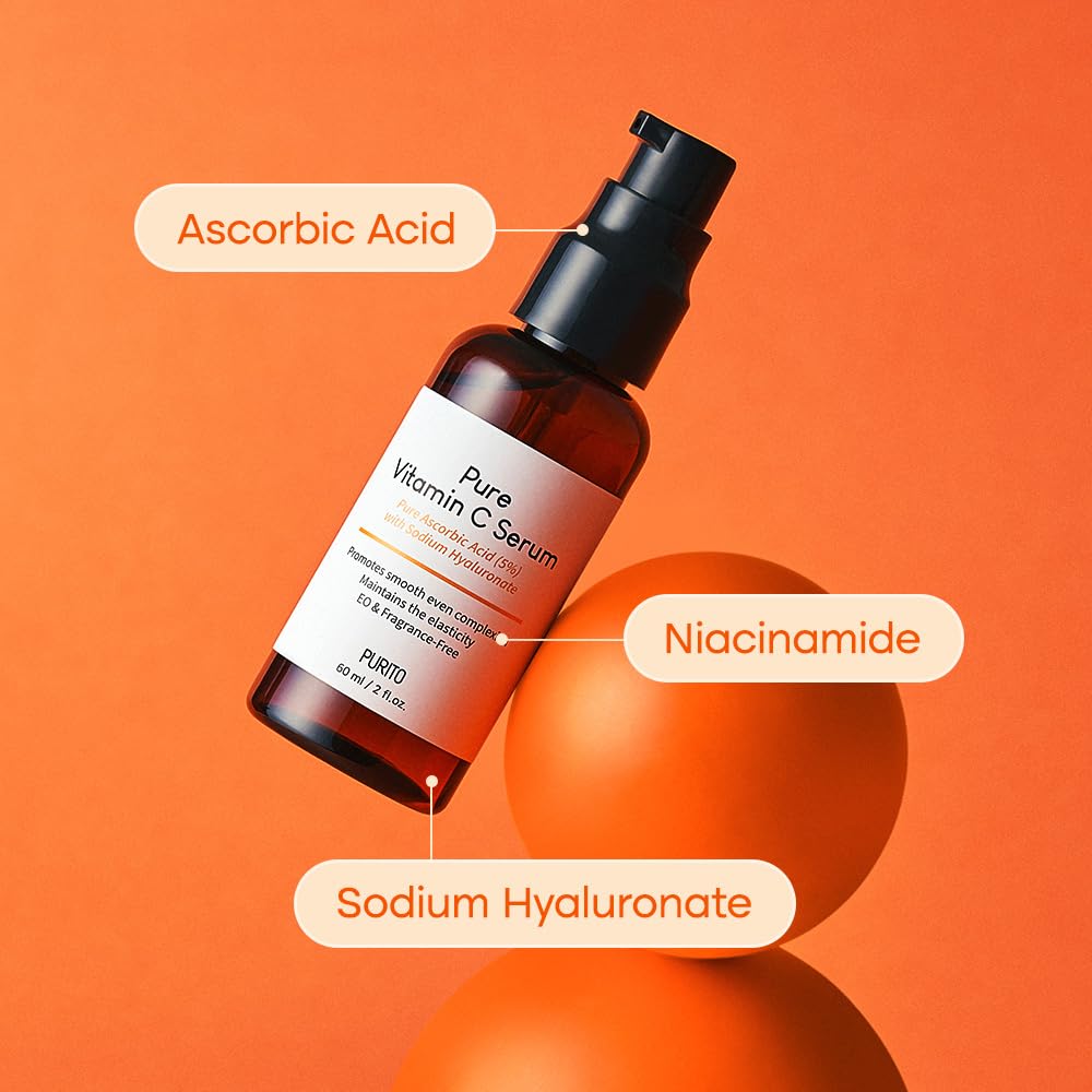 Picture of PURITO Pure Vitamin C Serum 60ml / 2.0 fl.oz., Natural Ingredients Serum, Vitamin C, Vegan & Cruelty Free, Hypoallergenic, Calming, Fragrance-free, Korean Skin Care