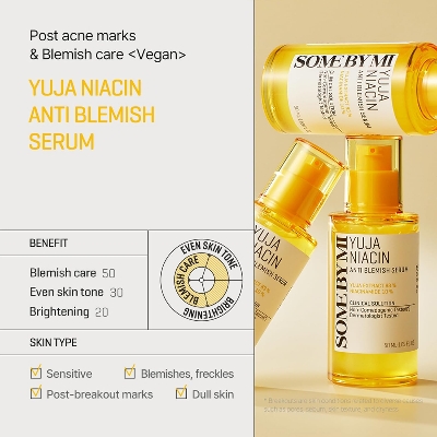 Picture of SOME BY MI Yuja Niacin Anti Blemish Serum - 1.69Oz, 50ml - 10% Niacinamide and Vitamin C Dark Spot Correcting Serum for Face Brightening - Skin Pigmentation Care for Glow Glass Skin - Korean Skin Care