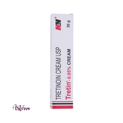 Picture of Tretin 0.05% Cream for treatment of acne a common skin condition that occurs-30gm