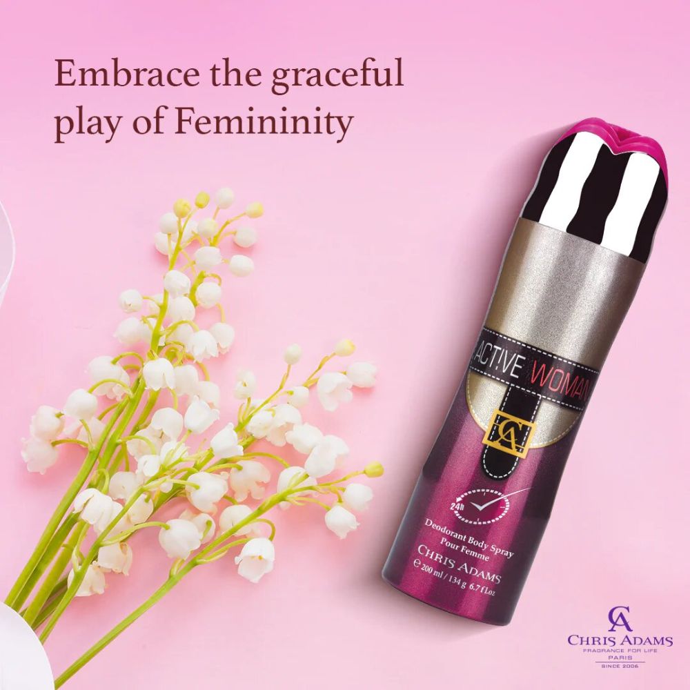 Picture of Chris Adams Active Woman Deodorant Body Spray for Women 200ml