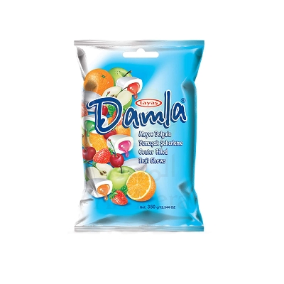 Picture of Tayas Damla Soft Center-filled Fruit Chews 350g - Orange, Strawberry, Sour Cherry, Apple, Peach, Raspberry
