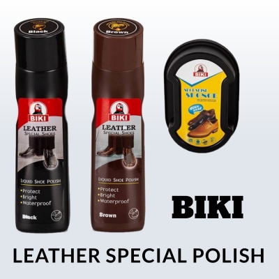 Picture of Biki Liquid Shoe Polish Black, Brown, Neutral 75ml and Shiner