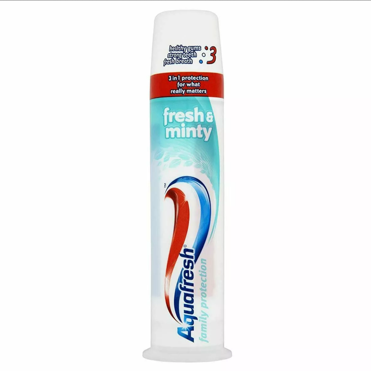 Picture of Aquafresh 3 in 1 Fresh & Minty Toothpaste Pump 100ml