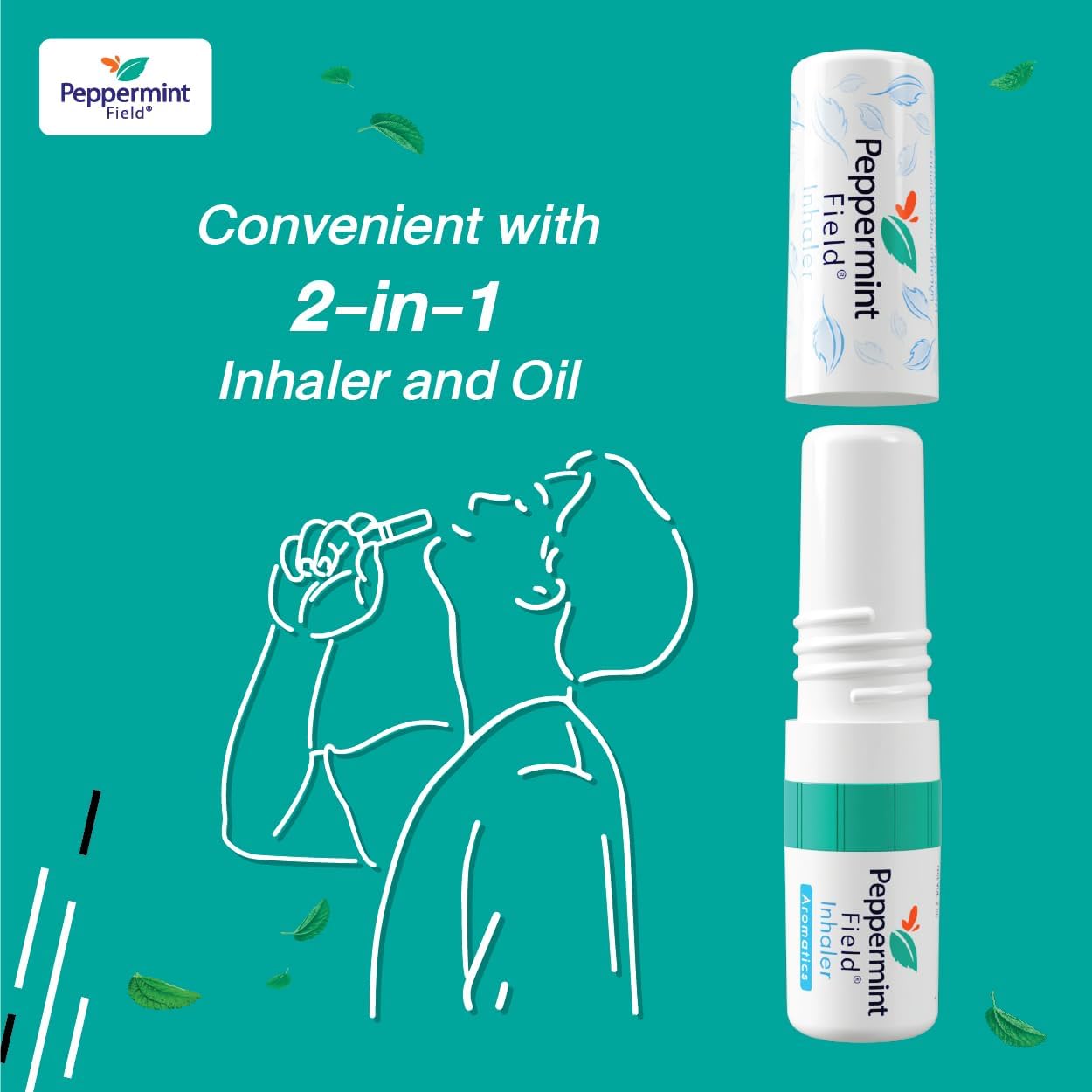 Picture of Peppermint Field Nasal Menthol Inhaler Thailand, Natural Aromatherapy Nasal Inhaler Essential Oil Diffuser, Air Relief, Respiratory Wellness