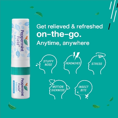 Picture of Peppermint Field Nasal Menthol Inhaler Thailand, Natural Aromatherapy Nasal Inhaler Essential Oil Diffuser, Air Relief, Respiratory Wellness