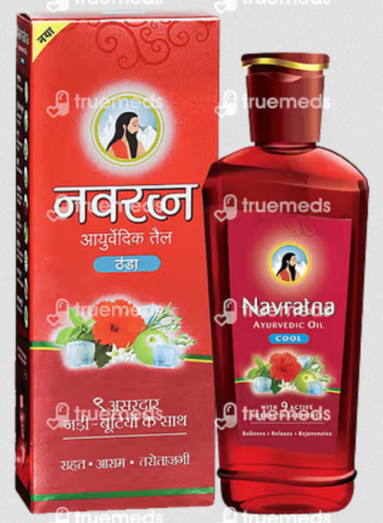 Picture of Navratna Ayurvedic Cool Hair Oil with 9 Active Herbal Ingredients 90 ml