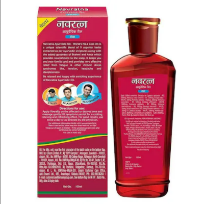Picture of Navratna Ayurvedic Cool Hair Oil with 9 Active Herbal Ingredients 90 ml