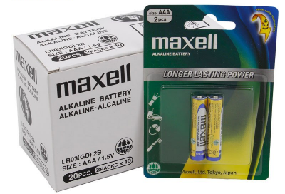 Picture of (2 Pcs) Maxell AAA LR03(GD)2B 1.5V Alkaline Batteries