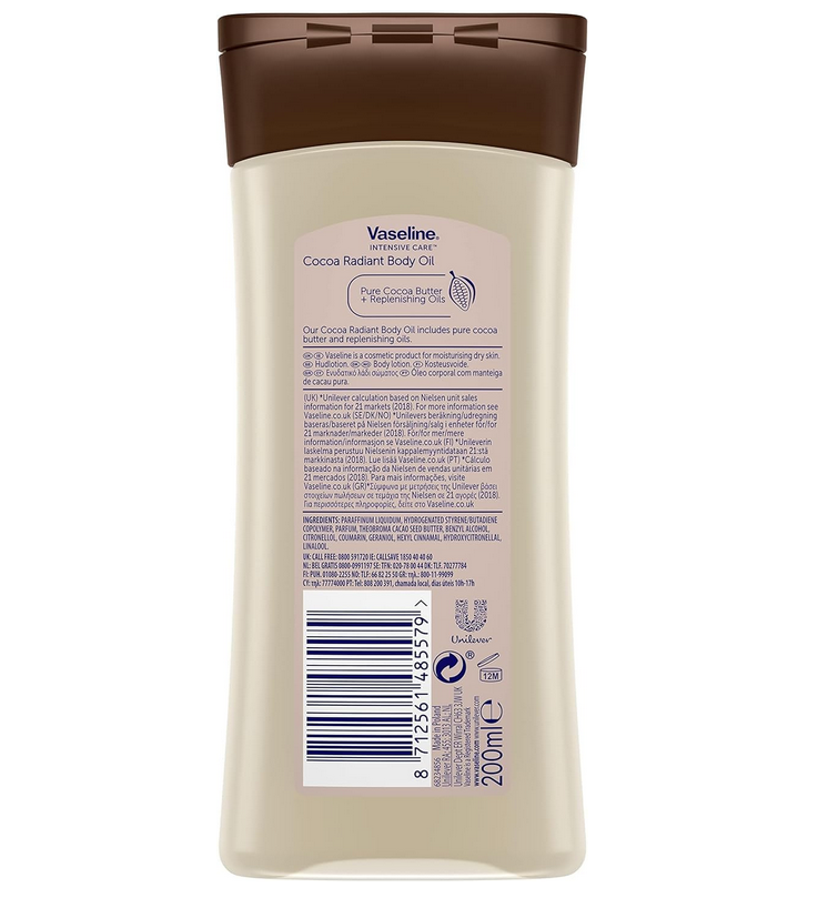 Picture of Vaseline Intensive Care Cocoa Radiant Body Gel Oil 200ml