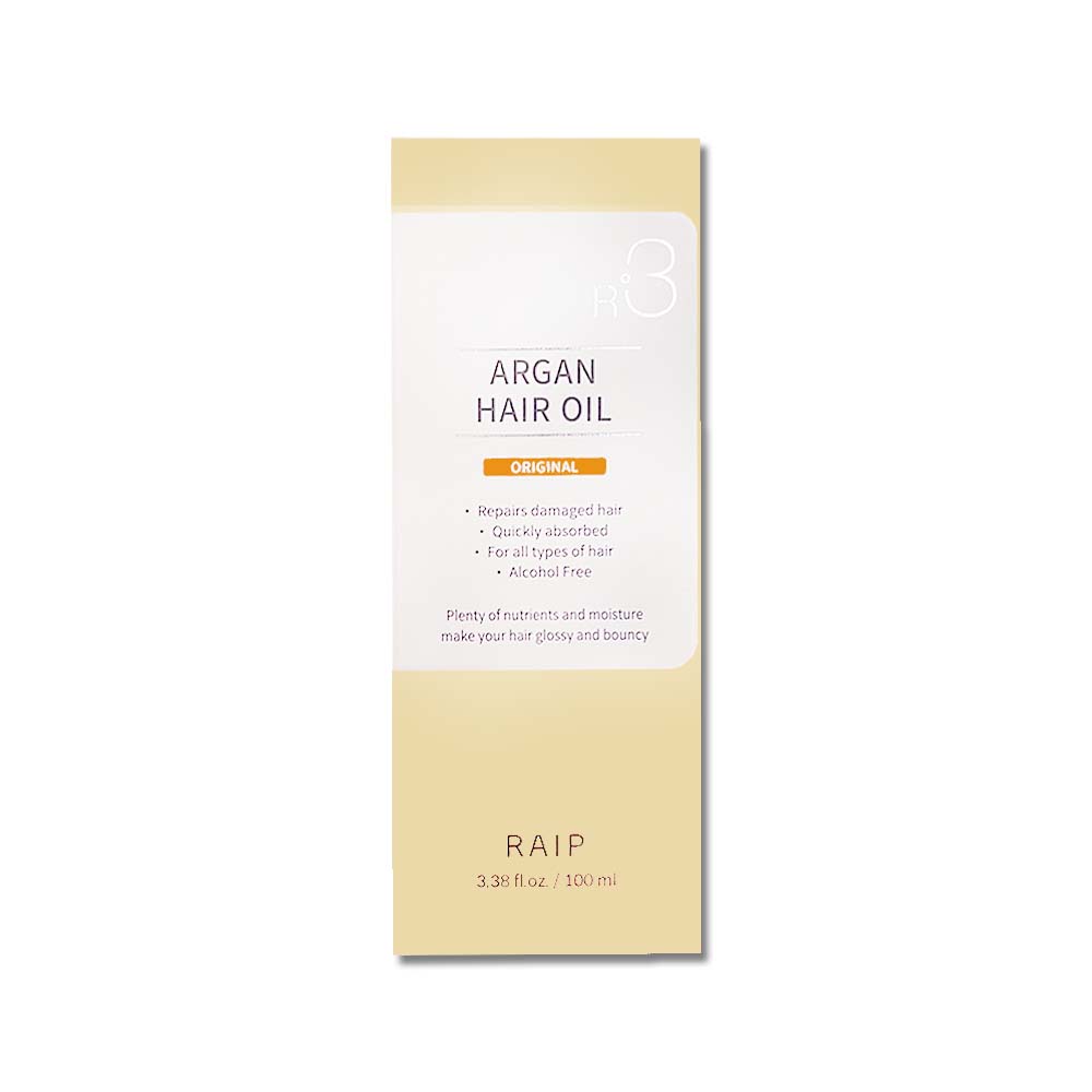 Picture of R3 Argan Oil No-Rinse Nourishing and Smooth Fragrance Hair Oil 100ml - Classic Light Fragrance (Yellow) (Hair Moisturizing Essence Oil, Shiny Hair Moisturizing Ampoule, Hair Tail Care and Maintenance) Glycerin, wet and dry hair