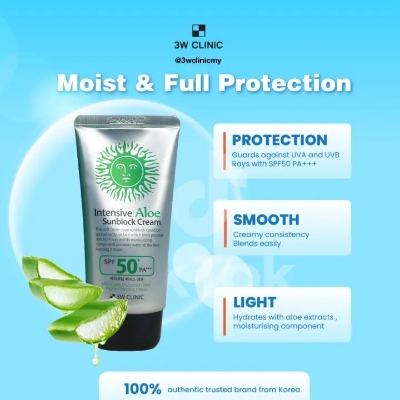 Picture of 3W Clinic Intensive Aloe Sunblock Cream SPF 50+ PA+++ (70ml)
