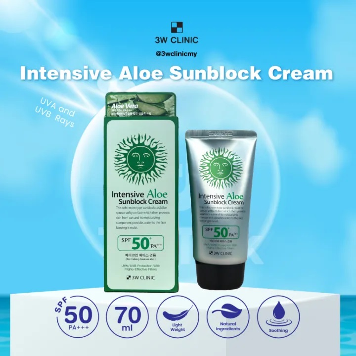 Picture of 3W Clinic Intensive Aloe Sunblock Cream SPF 50+ PA+++ (70ml)