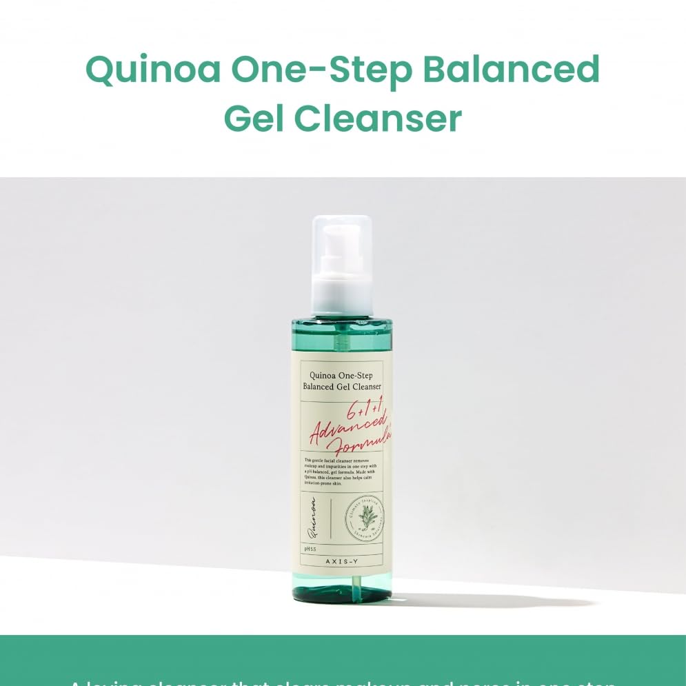 Picture of AXIS-Y Quinoa One Step Balanced Gel Cleanser with Quinoa, Centella Asiatica & Herbal Complex | Daily Mild Face Cleanser for All Skin Type | Vegan & Cruelty-Free Korean Skin Care | 180ml