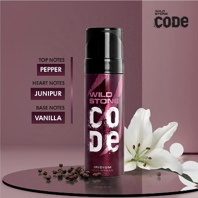 Picture of Wild Stone - Code Iridium No Gas Body Perfume For Men, Long Lasting Intense Fragrance - 120ml