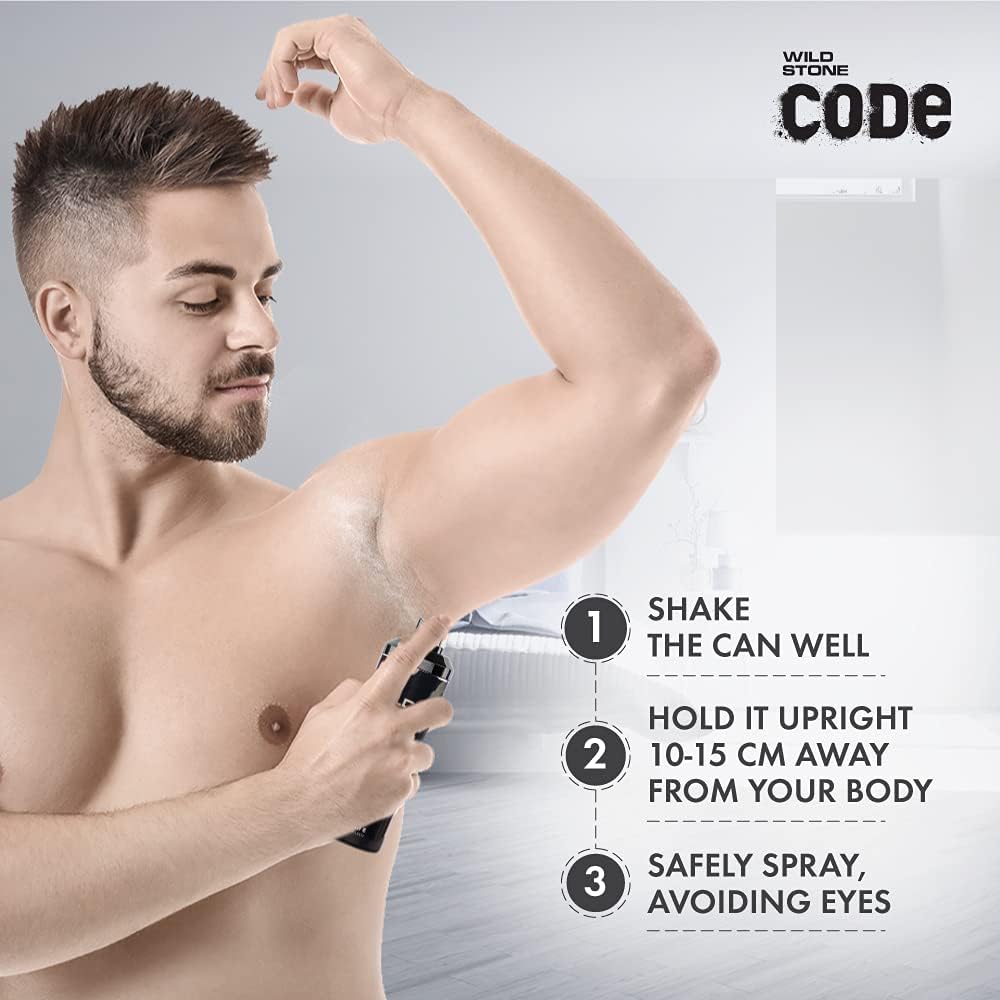 Picture of Wild Stone - Code Iridium No Gas Body Perfume For Men, Long Lasting Intense Fragrance - 120ml