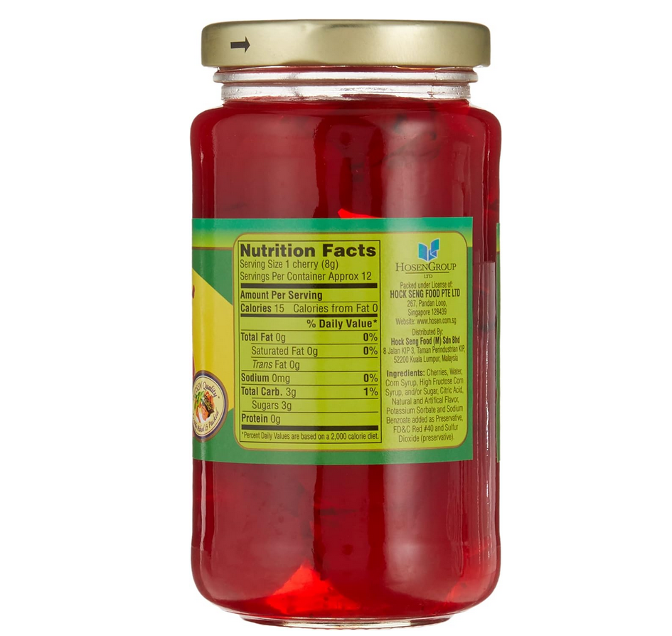 Picture of Hosen  Red Cherries with Stem, 284g