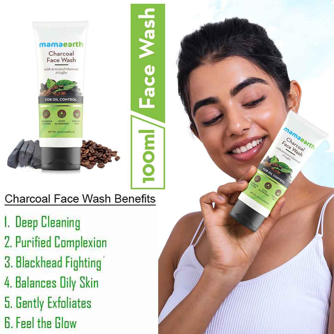 Picture of Mamaearth Charcoal Face Wash-100ml