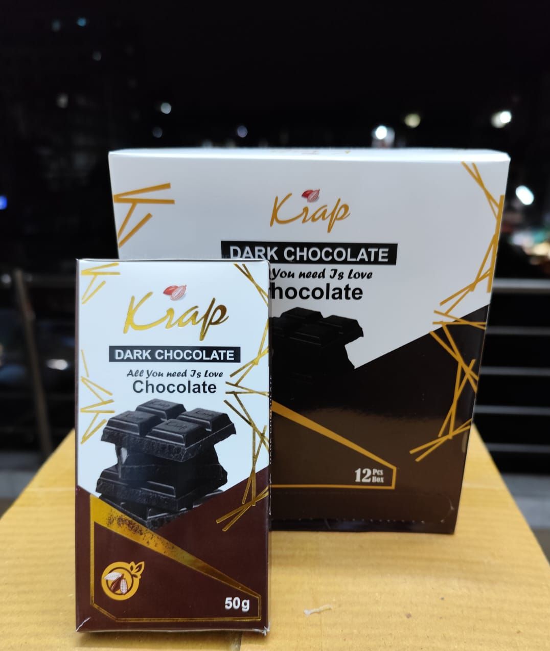 Picture of 12pcs Krap Dark Chocolate bar 50gm ( Pack of 12)