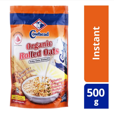 Picture of High Quality Cowhead Organic Baby Rolled Instant Oats  - 500 gm