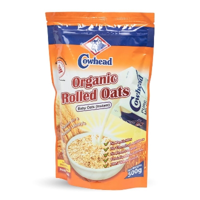 Picture of High Quality Cowhead Organic Baby Rolled Instant Oats  - 500 gm
