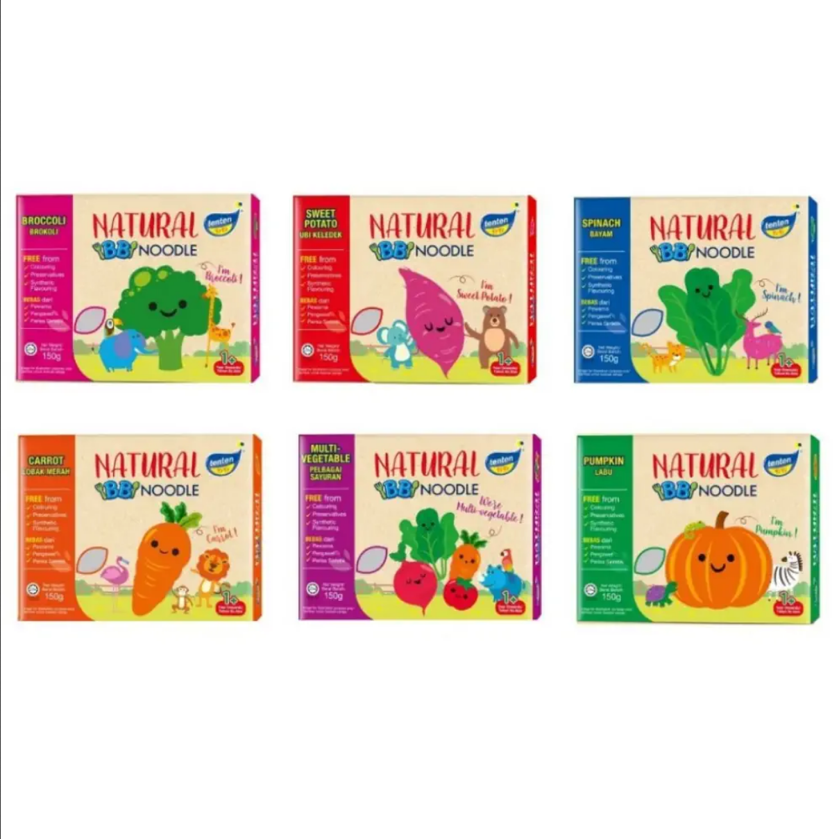Picture of (Pack of 4 ) Tenten Natural Baby BB Noodle (150g) Could be any flavour
