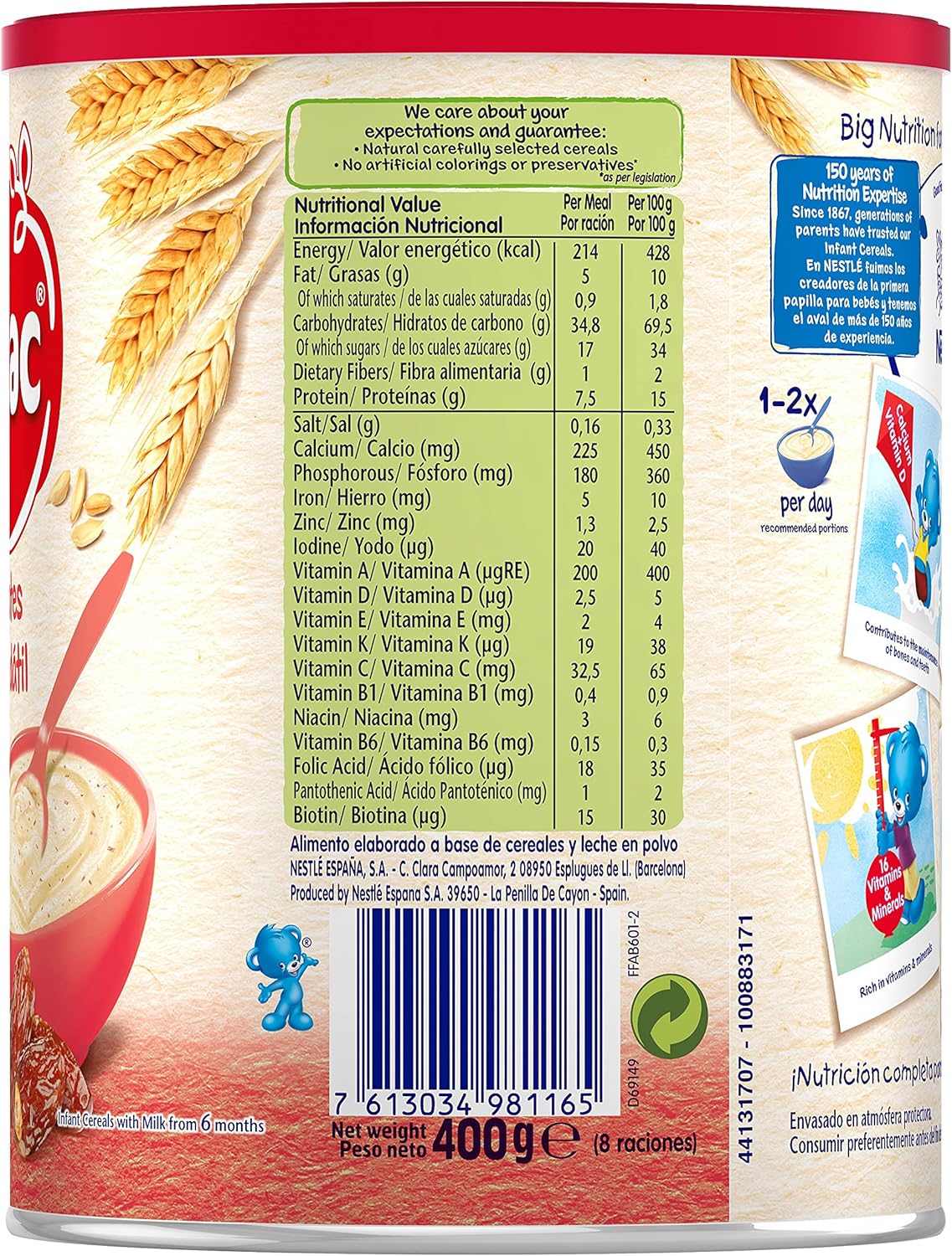 Picture of Cerelac Infant Cereal Wheat & Dates, baby Food, 400G