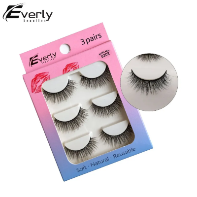 Picture of Everly Beauties 3 Pairs False Eyelash Set | Natural & Glamorous | 3D Mink Lashes