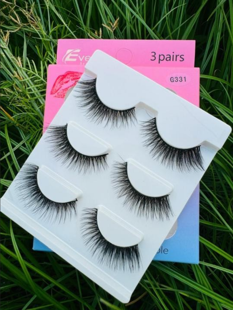 Picture of Everly Beauties 3 Pairs False Eyelash Set | Natural & Glamorous | 3D Mink Lashes