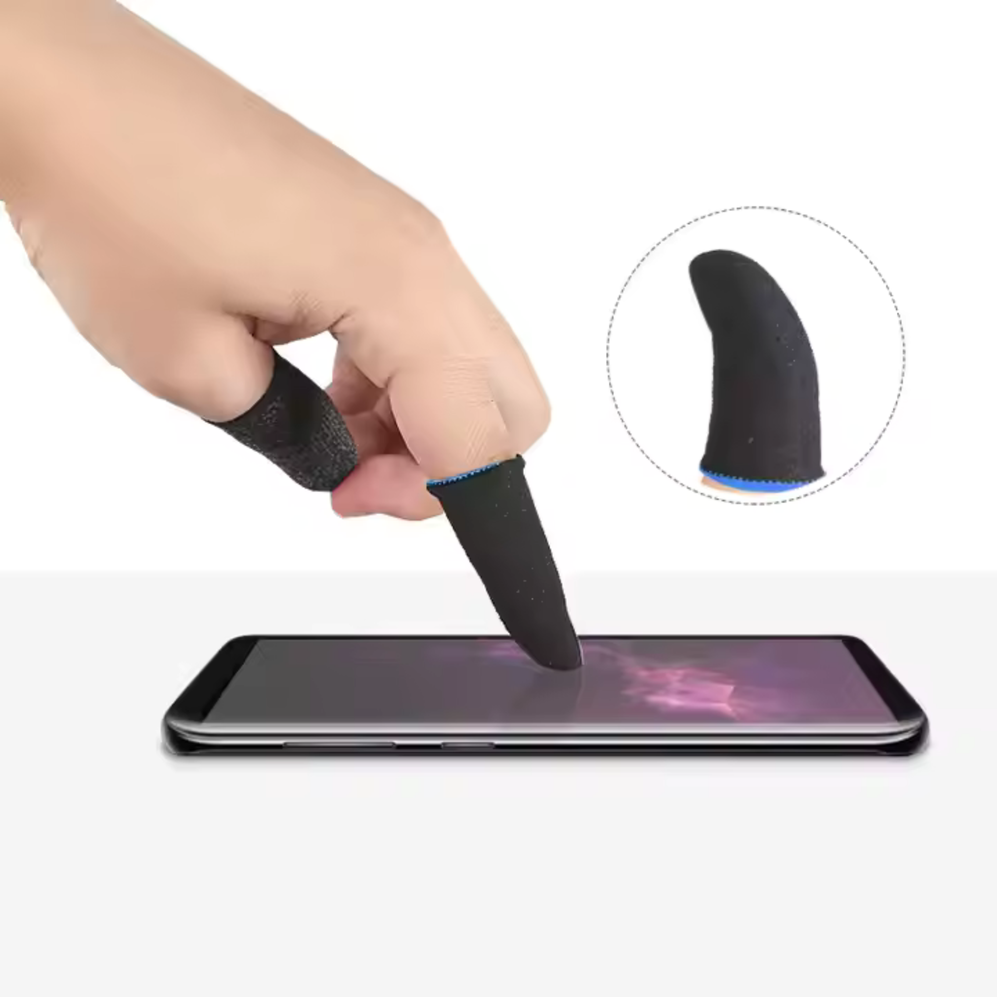 Picture of Anti-Sweat Fingertips Touch Screen Finger tips gaming finger sleeve for pubg gamerock Accessories