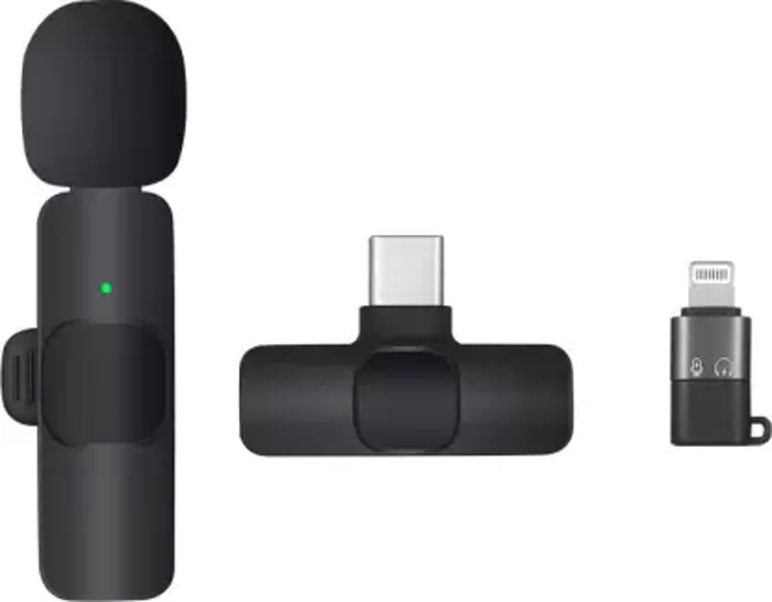 Picture of K9 dual Wireless Microphone Professional Lapel Lavalier Microphone Remove Noise For camera/android/ and Iphone type C - Microphone - Microphone