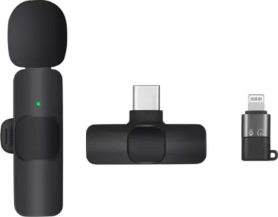 Picture of K9 dual Wireless Microphone Professional Lapel Lavalier Microphone Remove Noise For camera/android/ and Iphone type C - Microphone - Microphone