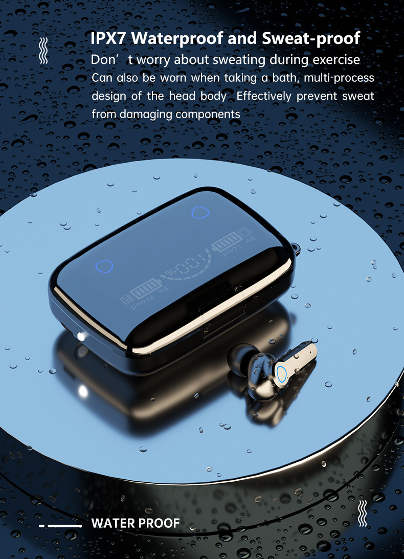 Picture of M19 Tws Headphones 5.1 Bluetooth Sports In-Ear Noise Canceling 3 Screen Earphone Headsets - Bluetooth Headphone in ear headphone