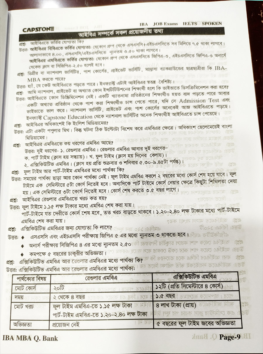 Picture of CAPSTONE IBA MBA Questions Bank (3rd Edition, January-2024)