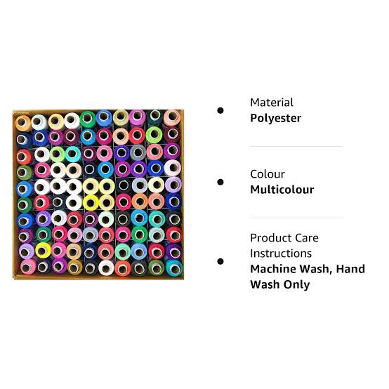 Picture of 100 pieces Multicolor Polyester Swing Thread