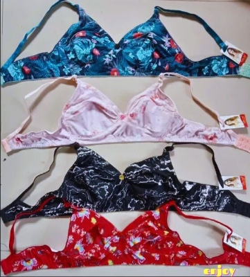 Picture of 4 Piece Stylish Printed stretchable bra for Women / Multi Colour / Ladies Bra / Cotton Bra for Girls / Bra for Women