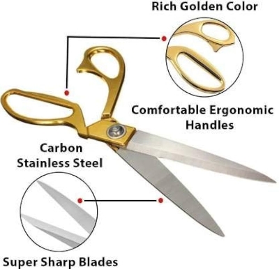 Picture of Golden Handle Stainless Steel Tailor Scissors-Medium(9.5 Inch)
