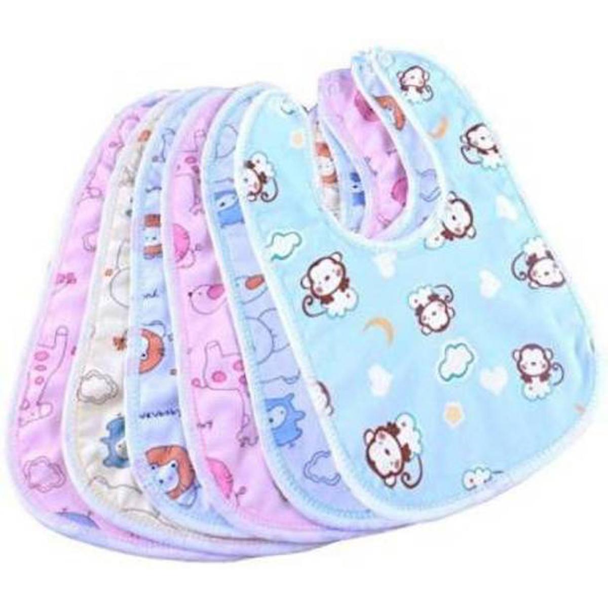 Picture of High Quality Multicolor Cotton Bibs for Baby - 2 pcs Combo Pack (Any 2 Color and Design)