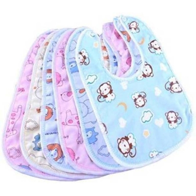 Picture of High Quality Multicolor Cotton Bibs for Baby - 2 pcs Combo Pack (Any 2 Color and Design)