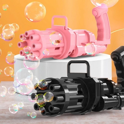 Picture of Electric Bubble Gun Toy Gatling Bubble Blower Machine Bathtub Soap Automatic Bubble Maker Kids Summer Outdoor Activities Gifts