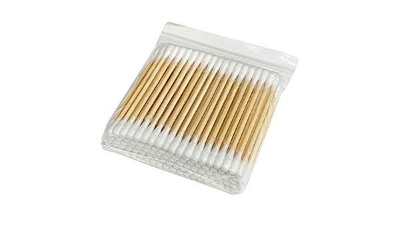 Picture of 100pcs Wood Stick Cotton Swab Applicator Q-tip Double Wooden Handle Sturdy